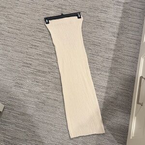 Zara cream/tan Ribbed Maxi Skirt- extremely stretchy and comfy. Tunic style